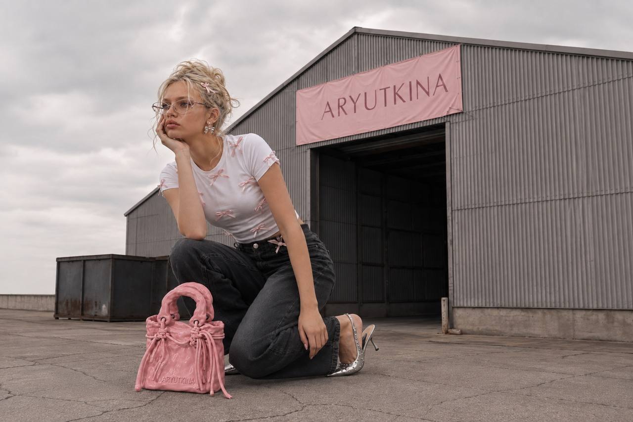 ARYUTKINA campaign with pink bag